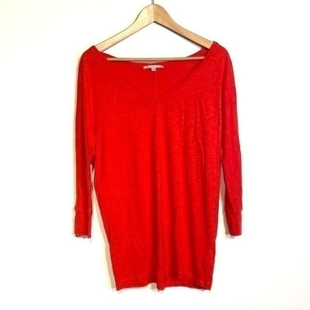 GAP Top Three Quarter Sleeve Tee Orange Cotton Modal Lightweight Medium Tall